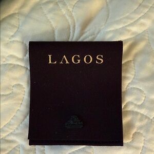 LAGOS Purple Velvet Jewelry Pouch with Gold Logo